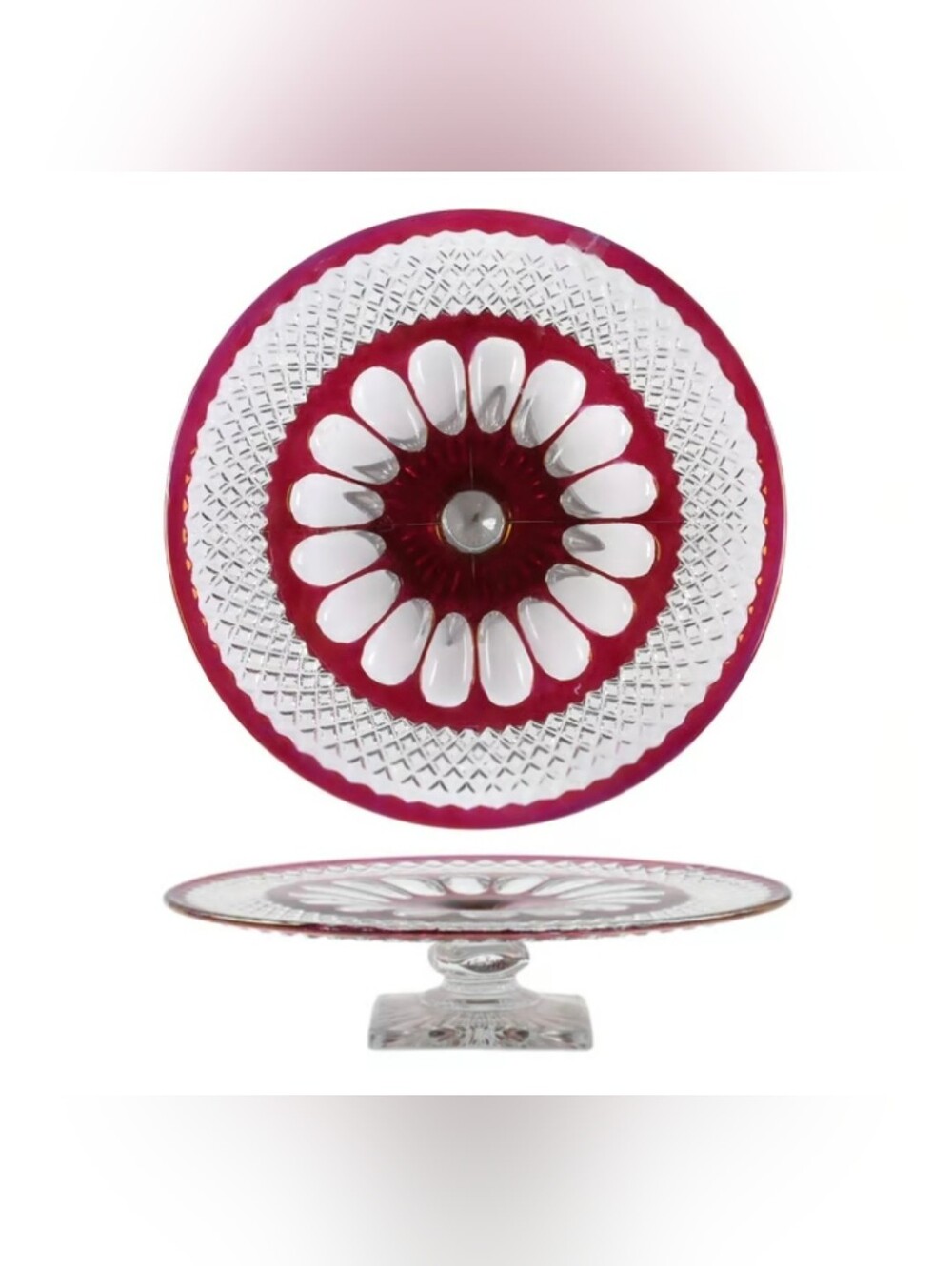 Westmoreland Waterford Wakefield Ruby 12" Diameter Cake Stand